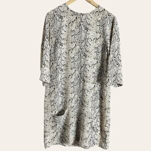 Equipment Femme Aubrey Silk Snakeskin Print Shift Mini Dress Size M